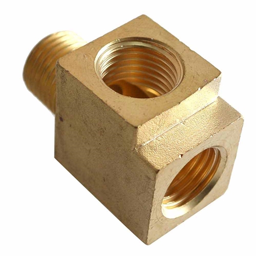 Straight Tee Compressor Fitting 1/4" MPT (1) x 1/4" FPT (2) - W02