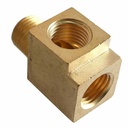 Straight Tee Compressor Fitting 1/4" MPT (1) x 1/4" FPT (2) - W02