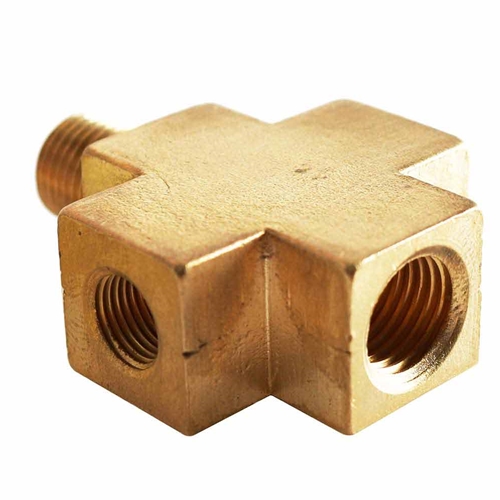 Four-Way Connector Compressor Fitting - 1/4" MPT (1)  x 1/4" FPT (2) x 1/8" FPT (1) - W03