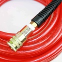 1/4" 50ft Red Translucent PVC hose Kit with 1/4" Steel coupler and plug - W03