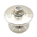 2" Full Bullnose Vacuum Brazed Diamond Profile Wheel with 5/8"-11 Female Threads - W02