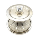 2" Full Bullnose Vacuum Brazed Diamond Profile Wheel with 5/8"-11 Female Threads - W03