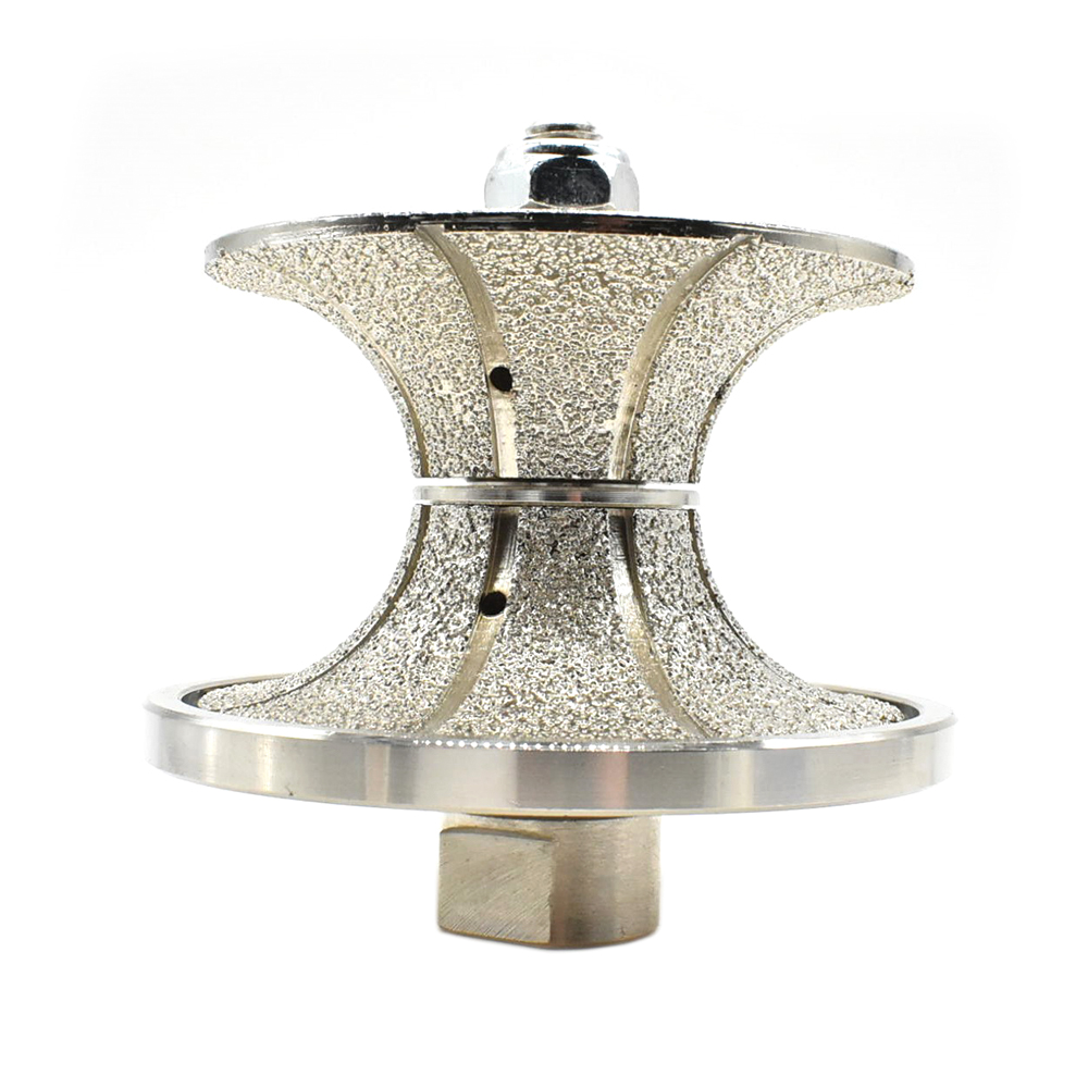2" Full Bullnose Vacuum Brazed Diamond Profile Wheel with 5/8"-11 Female Threads - W04