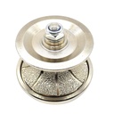1-1/2" Full Bullnose Vacuum Brazed Diamond Profile Wheel with 5/8"-11 Female Threads - W03