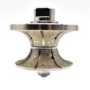 1-1/2" Full Bullnose Vacuum Brazed Diamond Profile Wheel with 5/8"-11 Female Threads - W04