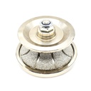 1-1/4" Full Bullnose Vacuum Brazed Diamond Profile Wheel with 5/8"-11 Female Threads
 - W03