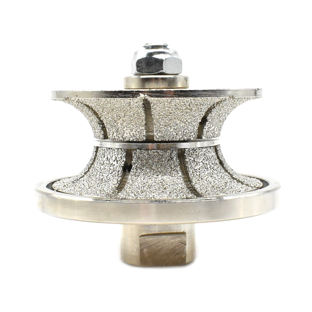 1-1/4" Full Bullnose Vacuum Brazed Diamond Profile Wheel with 5/8"-11 Female Threads
 - W04