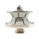 1-1/4" Full Bullnose Vacuum Brazed Diamond Profile Wheel with 5/8"-11 Female Threads
 - W04