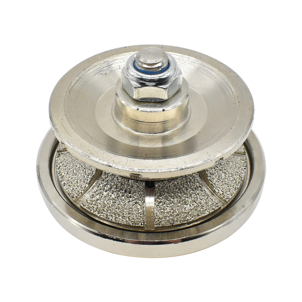 3/4" Full Bullnose Vacuum Brazed Diamond Profile Wheel with 5/8"-11 Female Threads
 - W03