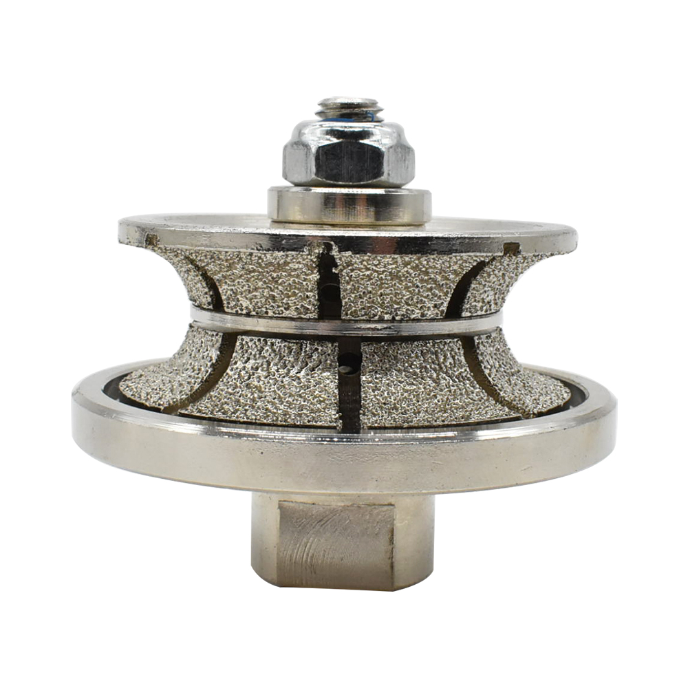 3/4" Full Bullnose Vacuum Brazed Diamond Profile Wheel with 5/8"-11 Female Threads
 - W04