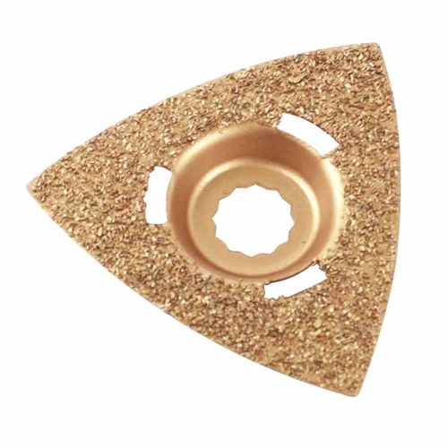 80mm Triangular Carbide Rasp, 8mm Offset Mount for a Perfect Flush Sanding/Grinding Fits Fein Multimaster, Rockwell, Sonicrafter, Makita
 - W02