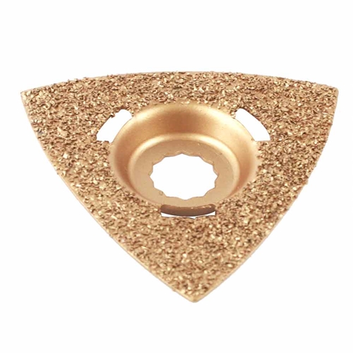 80mm Triangular Carbide Rasp, 8mm Offset Mount for a Perfect Flush Sanding/Grinding Fits Fein Multimaster, Rockwell, Sonicrafter, Makita
 - W03