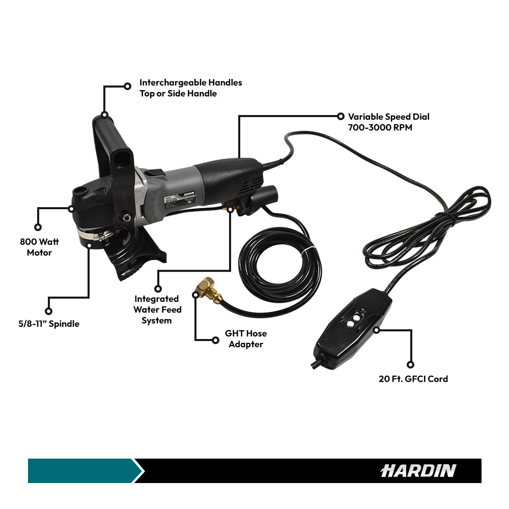 Variable Speed 700-3000 RPM, 800 Watt, Wet Grinder with Under Hung Water Feed VSP5 (HWVGRIN) - W02