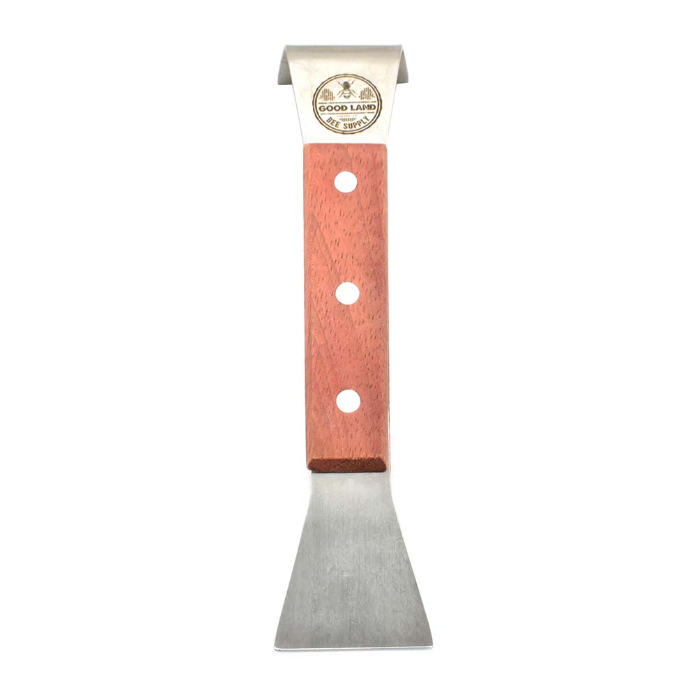 8" Stainless Steel Beehive Frame Lifter and Scraper - Wood Handle - W02