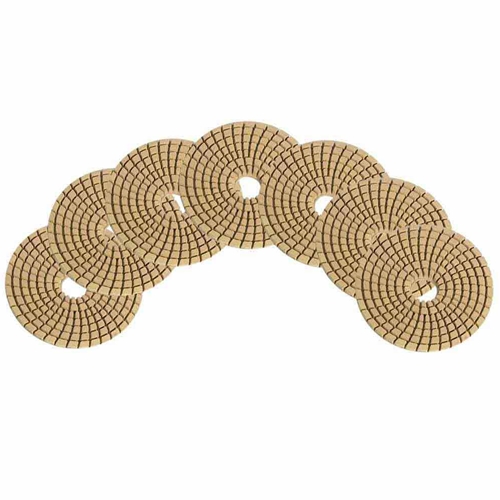 4" Diamond Wet Polishing Pad, 3mm thick SET . Includes 7pcs 50, 100, 200, 400, 800, 1500, 3000 grit pads - W02