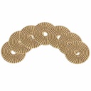 4" Diamond Wet Polishing Pad, 3mm thick SET . Includes 7pcs 50, 100, 200, 400, 800, 1500, 3000 grit pads - W02