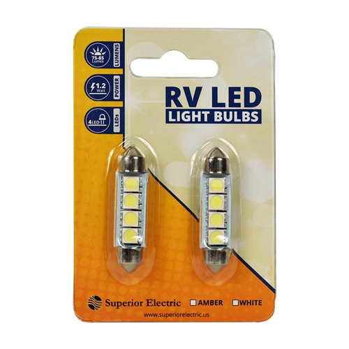 Boat and RV LED Light Bulb - 4LED 12V 75 Lumens 1.2W Amber - 2 /Display Pack - W02
