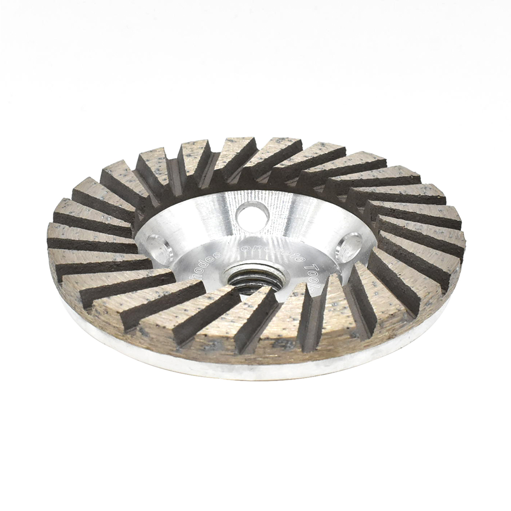 4" Diamond Turbo Cup Wheel 5/8" x 11 Threads, Aluminum Body - W02