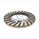 4" Diamond Turbo Cup Wheel 5/8" x 11 Threads, Aluminum Body - W02