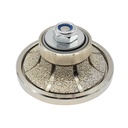 1/2" Radius Vacuum Brazed 65mm Premium Diamond Profile Wheel with 5/8" x 11 Female Threads - W03
