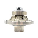 1/2" Radius Vacuum Brazed 65mm Premium Diamond Profile Wheel with 5/8" x 11 Female Threads - W04