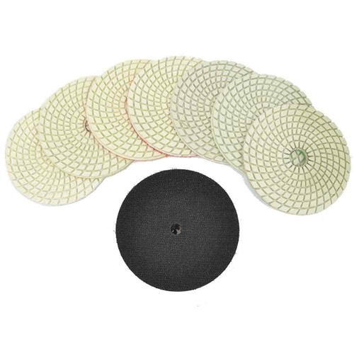  WP800 4" Var Speed Polisher, 1/2" Radius Diamond Profile Wheel and 8 pc 4" Diamond Polishing Pad Set  - W06