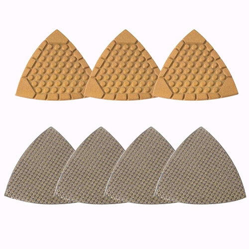7 PC Triangular Electroplated Dry Pads - W02