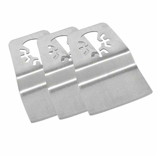 52mm Flush Cut (8mm Offset Mount) Stainless Steel Scraper  Compatible with Fein Multimaster, Dremel, Bosch, Craftsman, Ridgid Oscillating Tools  / 3pk
 - W02