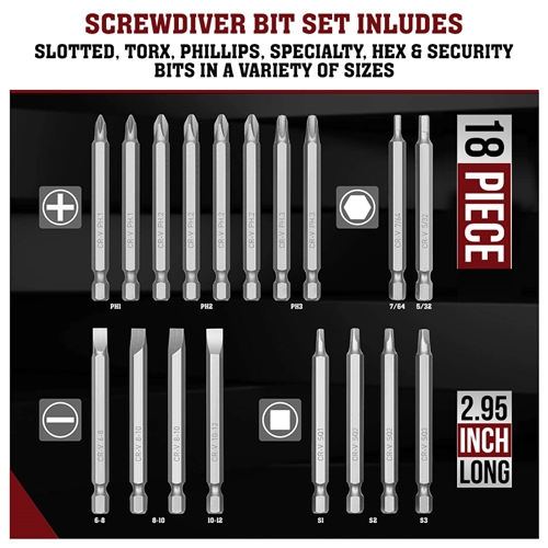 208-Piece Screwdriver Security Bit Set - W03