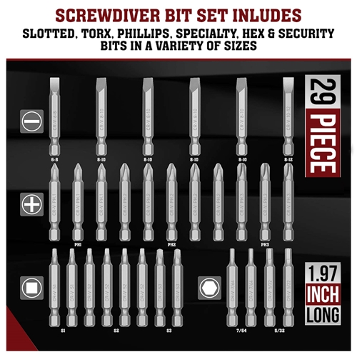 208-Piece Screwdriver Security Bit Set - W04