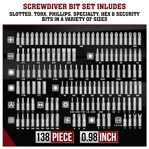 208-Piece Screwdriver Security Bit Set - W05