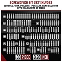 208-Piece Screwdriver Security Bit Set - W05
