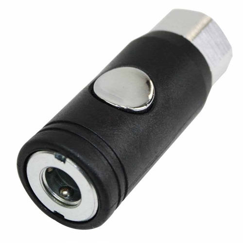 1/4 Inch Universal Push Button Aluminum Coupler x 1/4 Inch Female NPT with Plastic Sleeve - CH440A - Single Display Pack - W03