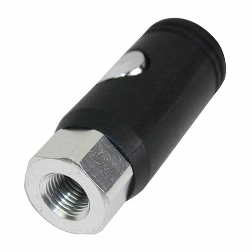 1/4 Inch Universal Push Button Aluminum Coupler x 1/4 Inch Female NPT with Plastic Sleeve - CH440A - 100 Pack - W02