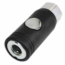 1/4 Inch Universal Push Button Aluminum Coupler x 1/4 Inch Male NPT with Plastic Sleeve - CH441A - Six Display Pack - W03