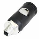 1/4 Inch Universal Push Button Aluminum Coupler x 1/4 Inch Male NPT with Plastic Sleeve - CH441A - 25 Pack - W02