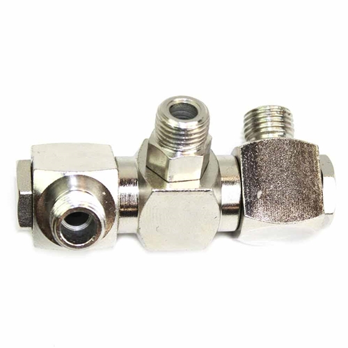 Double Swivel Fitting 1/4" Male NPT x 1/4" Female NPT (2) - 25 Pack Bulk - W02