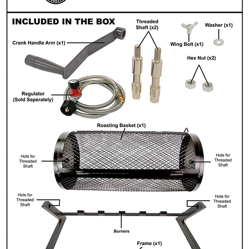 Rotating Chili Roaster with Portable BBQ Stand - W06