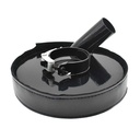 7" Vacuum Metal Dust Shroud Cover with 2.5” ID and 1.5” Vacuum Connector - W02