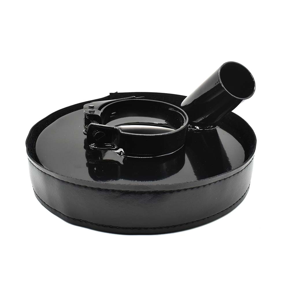 7" Vacuum Metal Dust Shroud Cover with 3" ID and 1.5" Vacuum Connector - W02