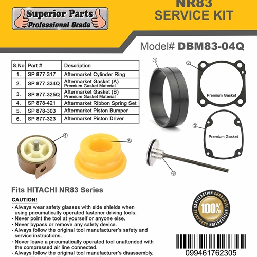 NR83 Service Kit Fits Hitachi NR83A, NR83A2 & NR83A3 - W02