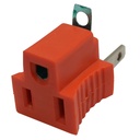 3 Prong to 2 Prong Polarized Grounding Adapter  125V 15A (Orange) - W02