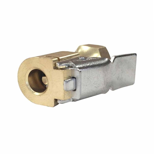 (TMT ONLY)   (2) 1/4" Straight Locking Lock-On Tire Foot Chuck Clip Shut-off Valve inflators - W03