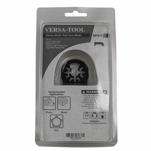 35mm Wood Blade Compatible with Fein Multimaster, Dremel, Bosch, Craftsman, Ridgid Oscillating Tools  - Single Display Pack - W02