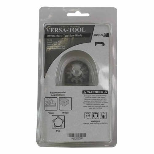30mm Stainless Steel Saw  Blade Compatible with Fein Multimaster, Dremel, Bosch, Craftsman, Ridgid Oscillating Tools - Single Display Pack - W02