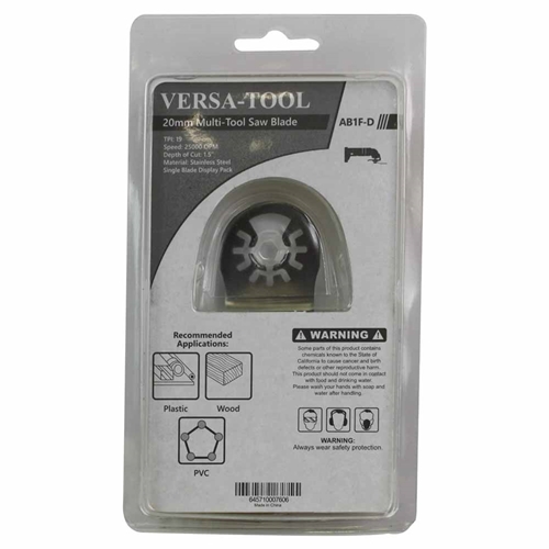 20mm Stainless Steel Saw  Blade  Compatible with Fein Multimaster, Dremel, Bosch, Craftsman, Ridgid Oscillating Tools - Single Display Pack - W02