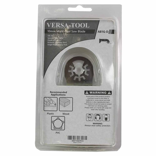 10mm Stainless Steel Saw  Blade Compatible with Fein Multimaster, Dremel, Bosch, Craftsman, Ridgid Oscillating Tools - Single Display Pack - W02