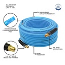 1/4" 50 ft Light Blue Polyurethane Hose (1/4" NPT) Solid Fitting - W02