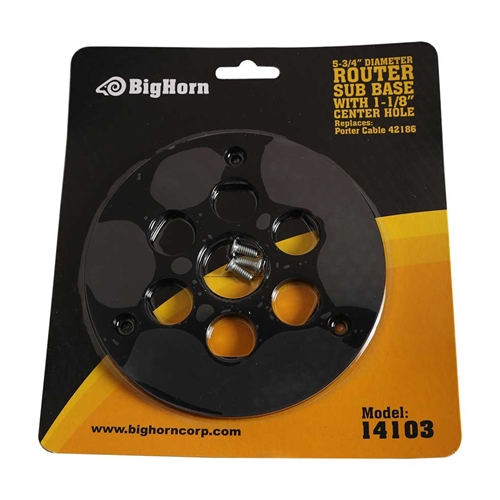 Router Sub Base with 1-1/8" Standard Center Hole  (5-3/4" Dia) Replaces Porter Cable 42186 - W02