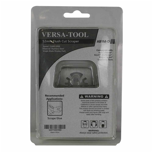 52mm Flush Cut (8mm Offset Mount) Stainless Steel Scraper  Compatible with Fein Multimaster, Dremel, Bosch, Craftsman, Ridgid Oscillating Tools - Single Display Pack - W02
